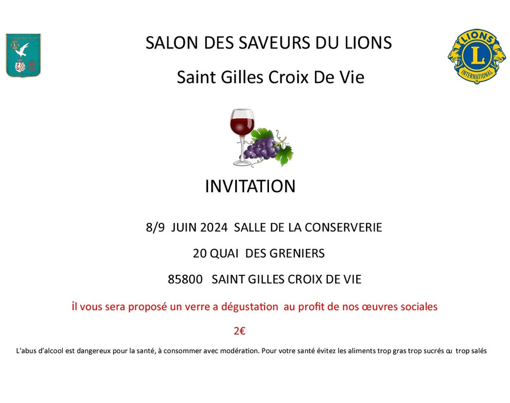 8 et 9 juin Salon à Saint Gilles Croix de Vie.